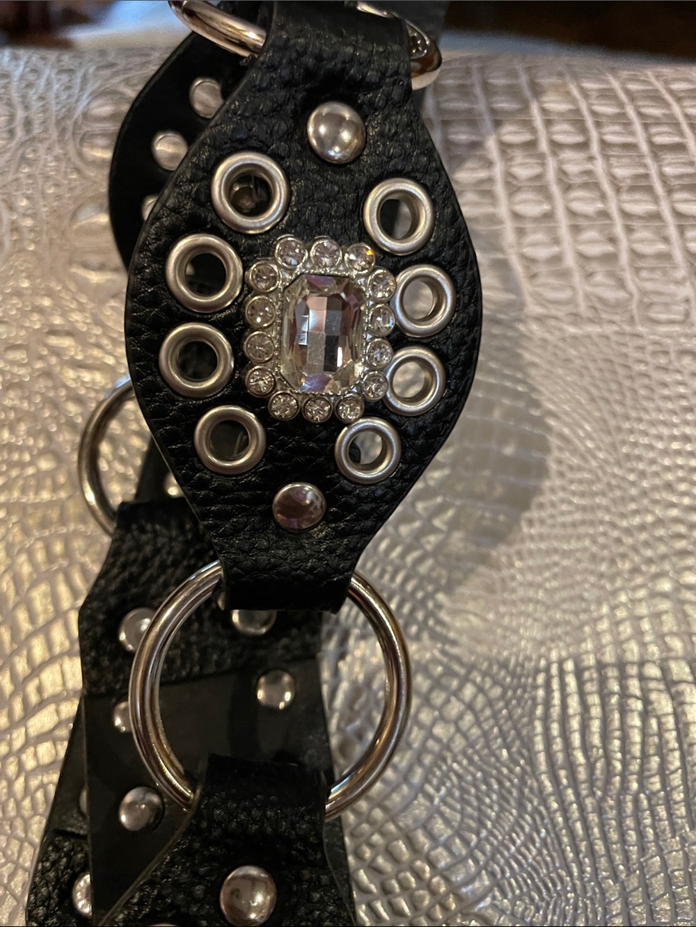 Black Rhinestone Studded Women's Accessory Belt NWT - Picture 8 of 8